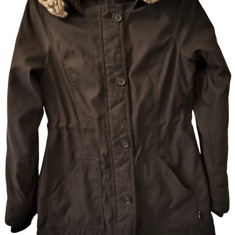 Hollister Black Utility Jacket Hooded Weather-Resistant